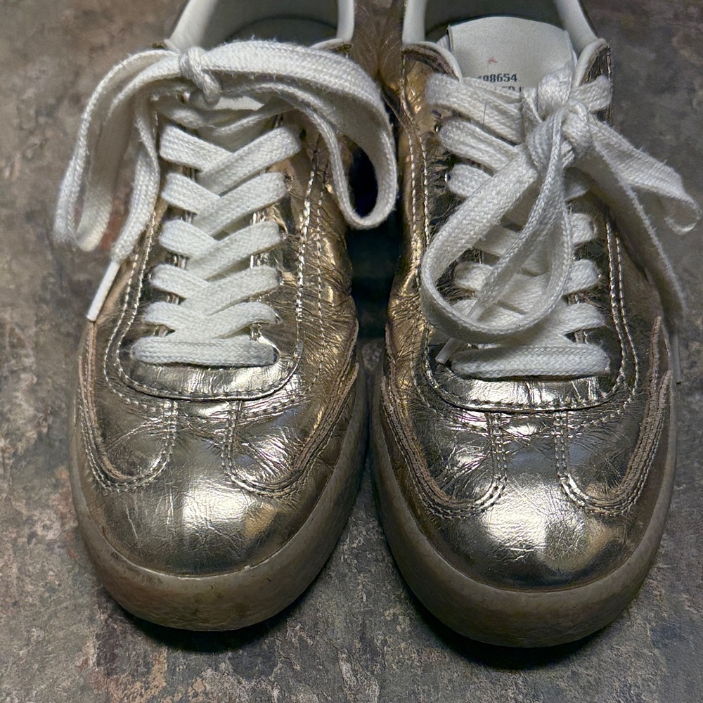 Steve Madden Metallic Gold Women's Sneakers - Picture 2 of 11